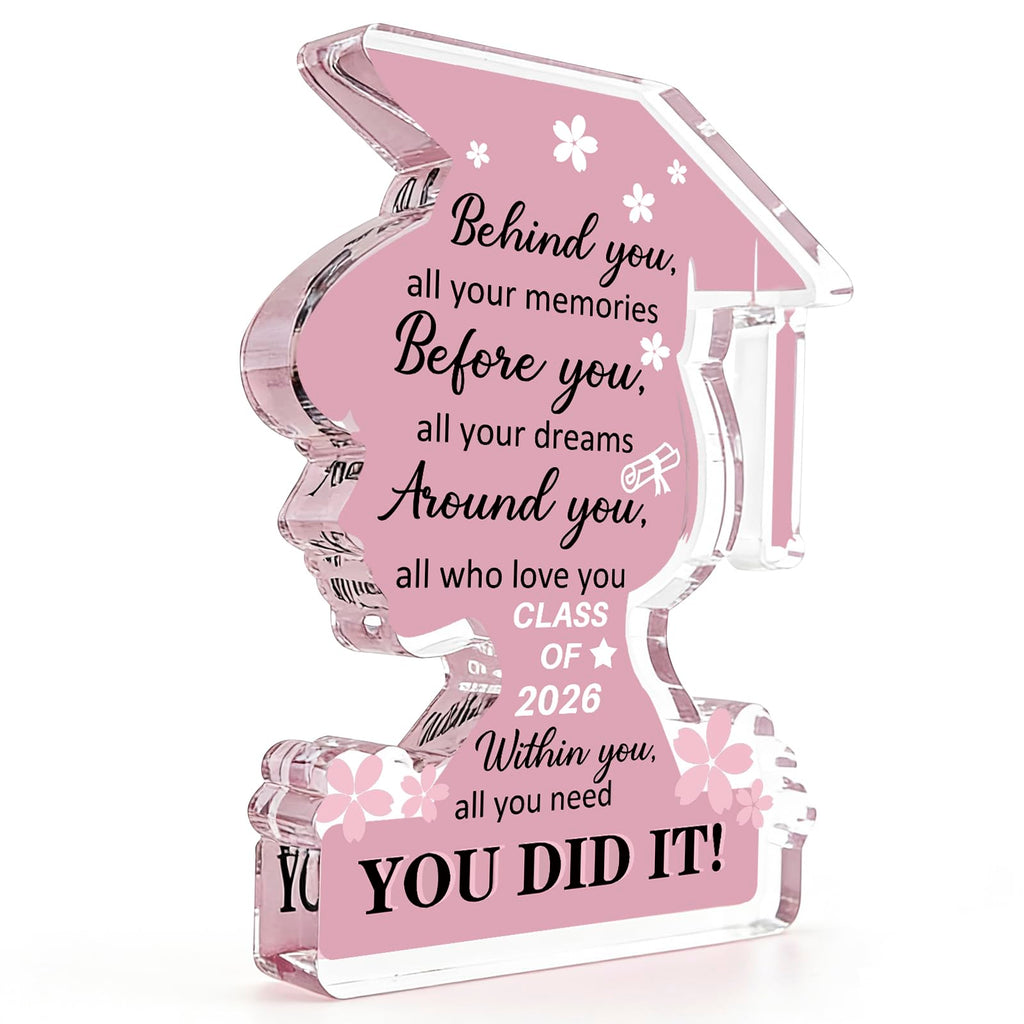 Graduation Decorations 2026 Class Of 2026 Graduation Gifts For Her College University College Middle Graduate Gifts For Women Personalized Acrylic Plaque Inspirational Decor Senior Keepsake