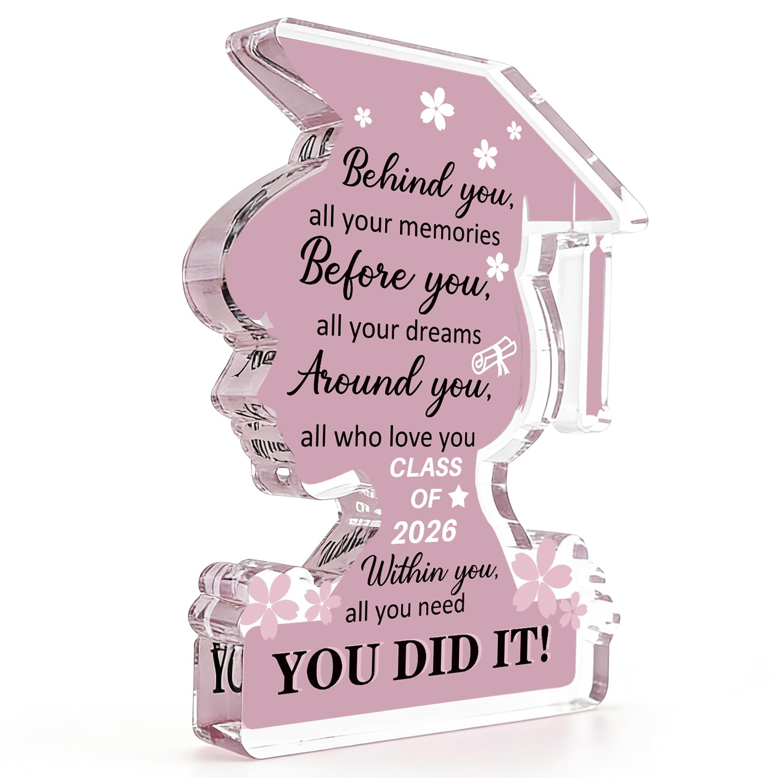 Graduation Decorations 2026 Class Of 2026 Graduation Gifts For Her College University College Middle Graduate Gifts For Women Personalized Acrylic Plaque Inspirational Decor Senior Keepsake