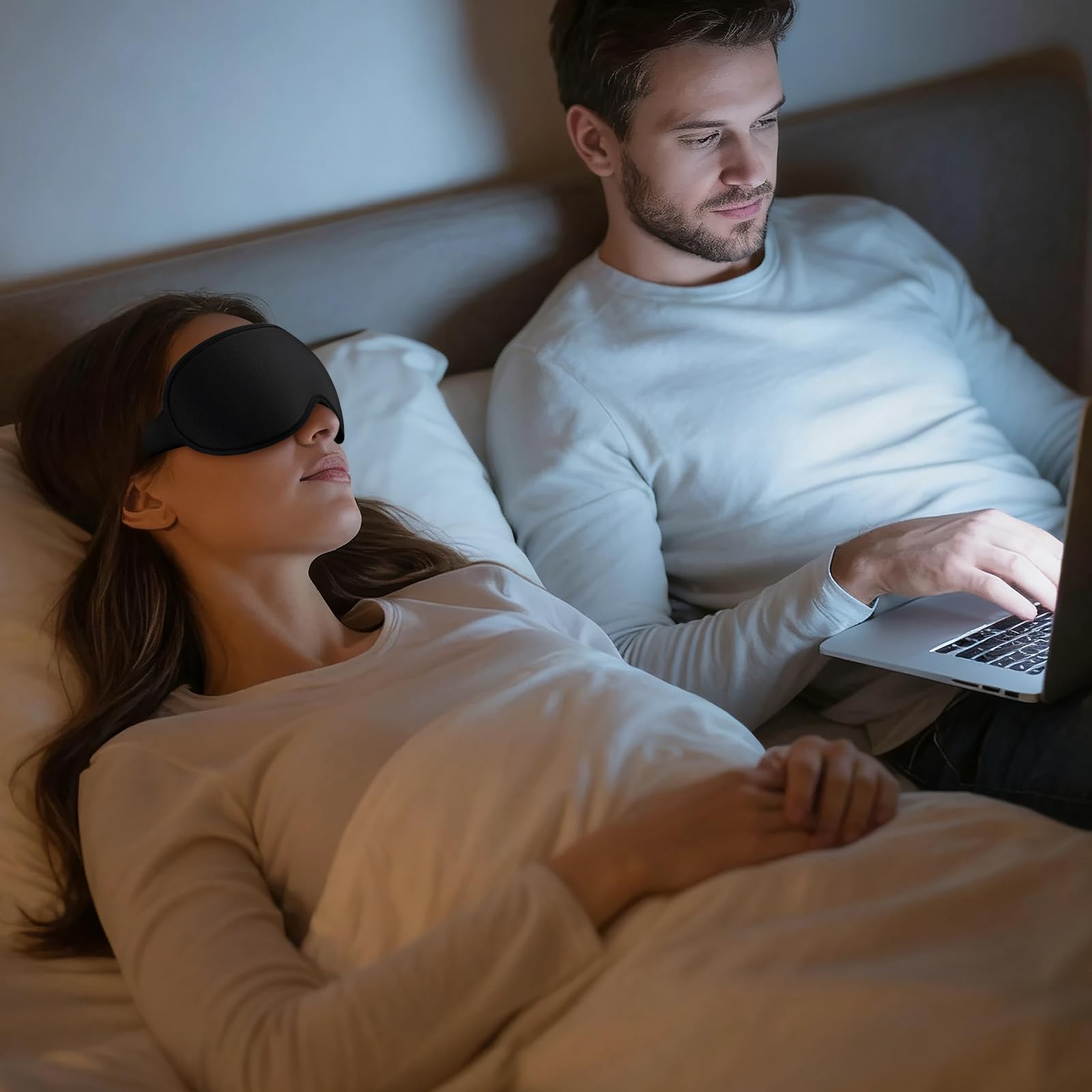 Vynix Sleep Mask for Men Women - 100% Blackout Eye Masks for Sleep - 3D Soft Sleeping Mask for Side Sleepers - Zero Pressure Lash Extensions Eye Cover Shade for Airplane Travel Essentials