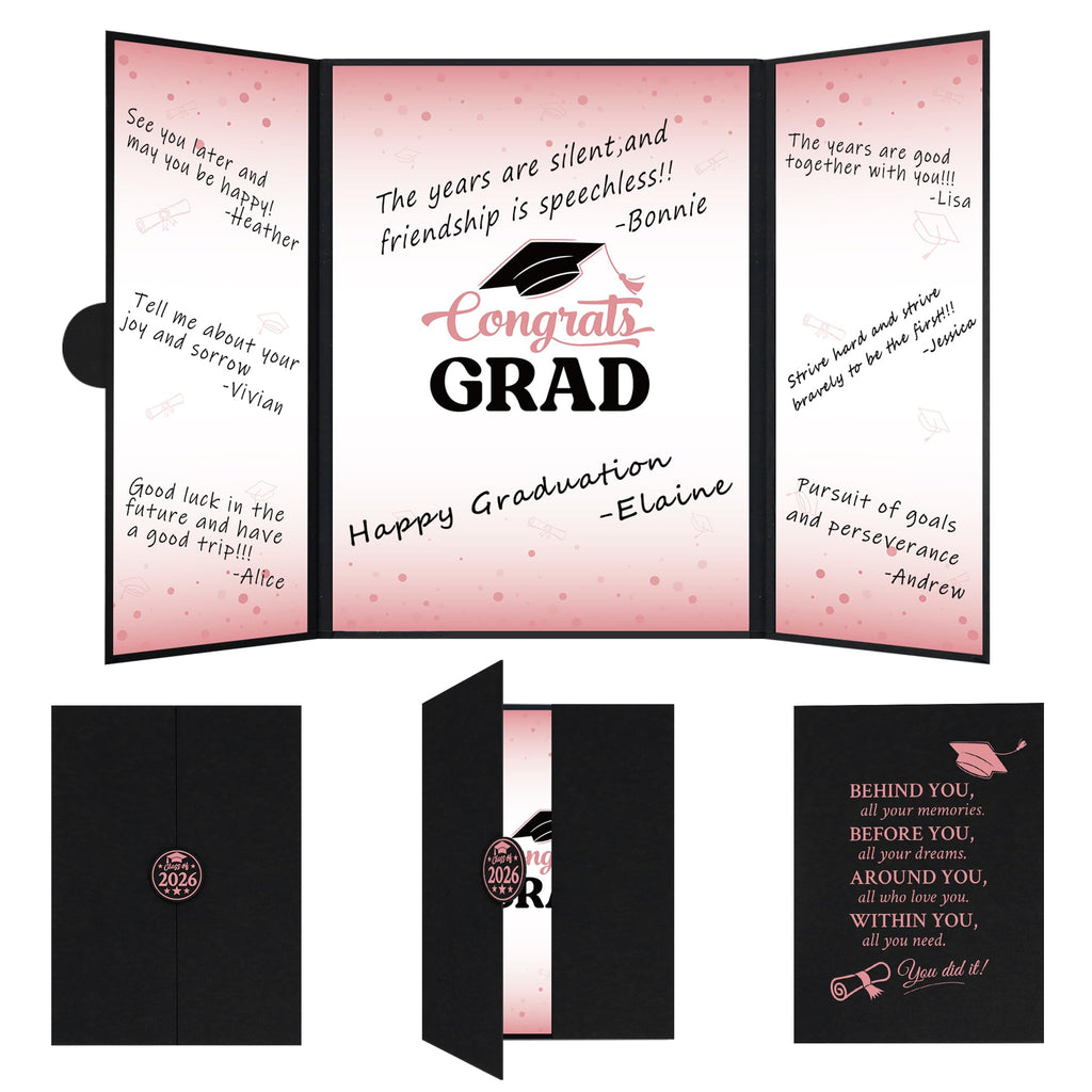 Vlipoeasn 2026 Graduation Party Decorations 2026 College/High School Graduation Decorations Party Supplies, Class of 2026 Congrats Grad Backdrop Banner Signature Book