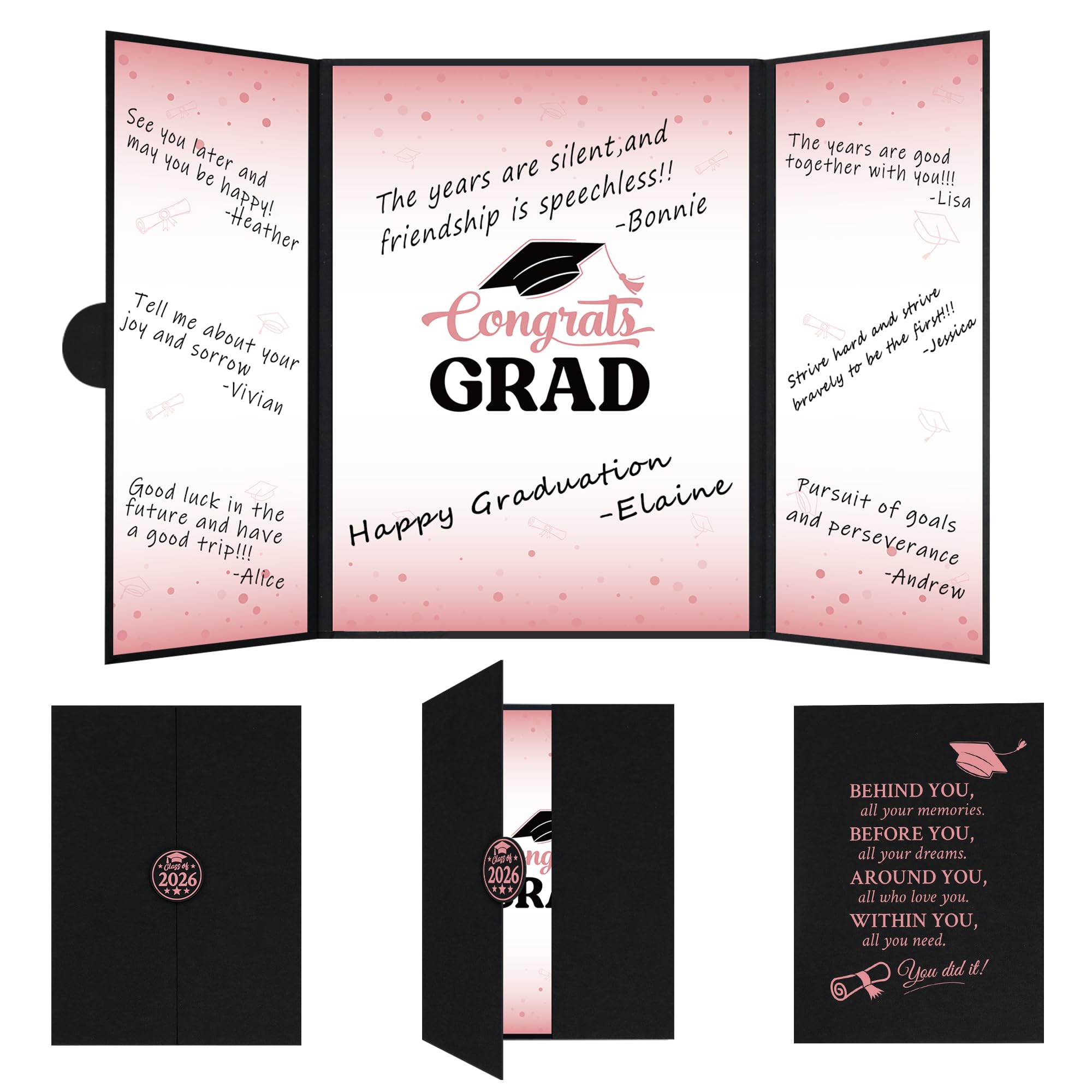Vlipoeasn 2026 Graduation Party Decorations 2026 College/High School Graduation Decorations Party Supplies, Class of 2026 Congrats Grad Backdrop Banner Signature Book