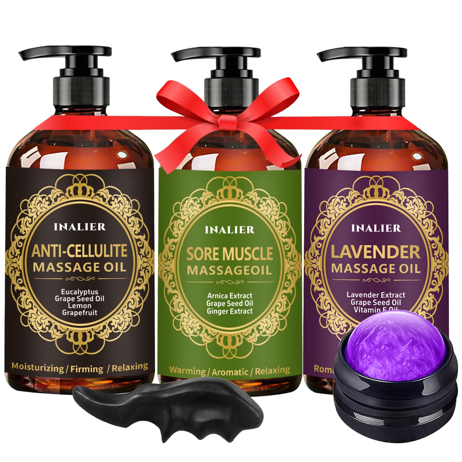 Massage Oil for Massage Therapy,﻿Lavender Oil Roller Ball & Thumb Saver,SPA Relaxing Oil for Soothing,Kit Spa Gifts for Him Her