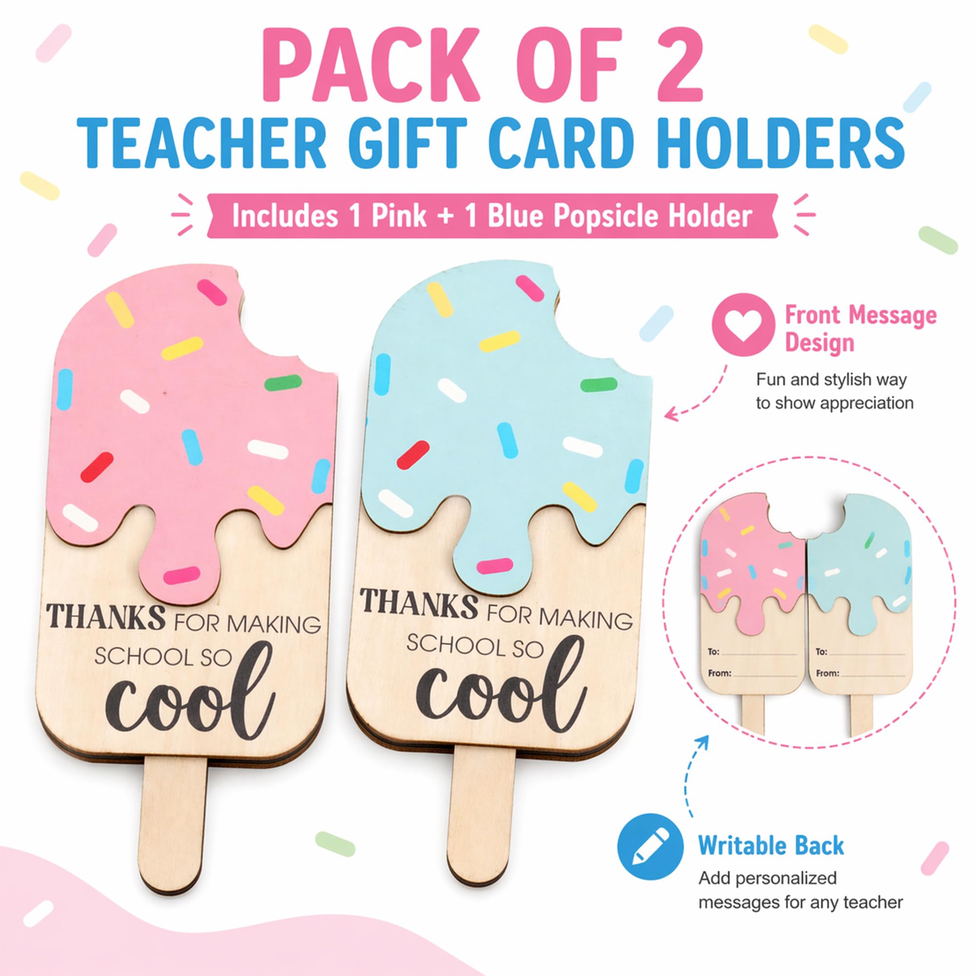 KATINAT Money Holder for Cash, Gift Card Holder for Kids, Teacher, Graduation