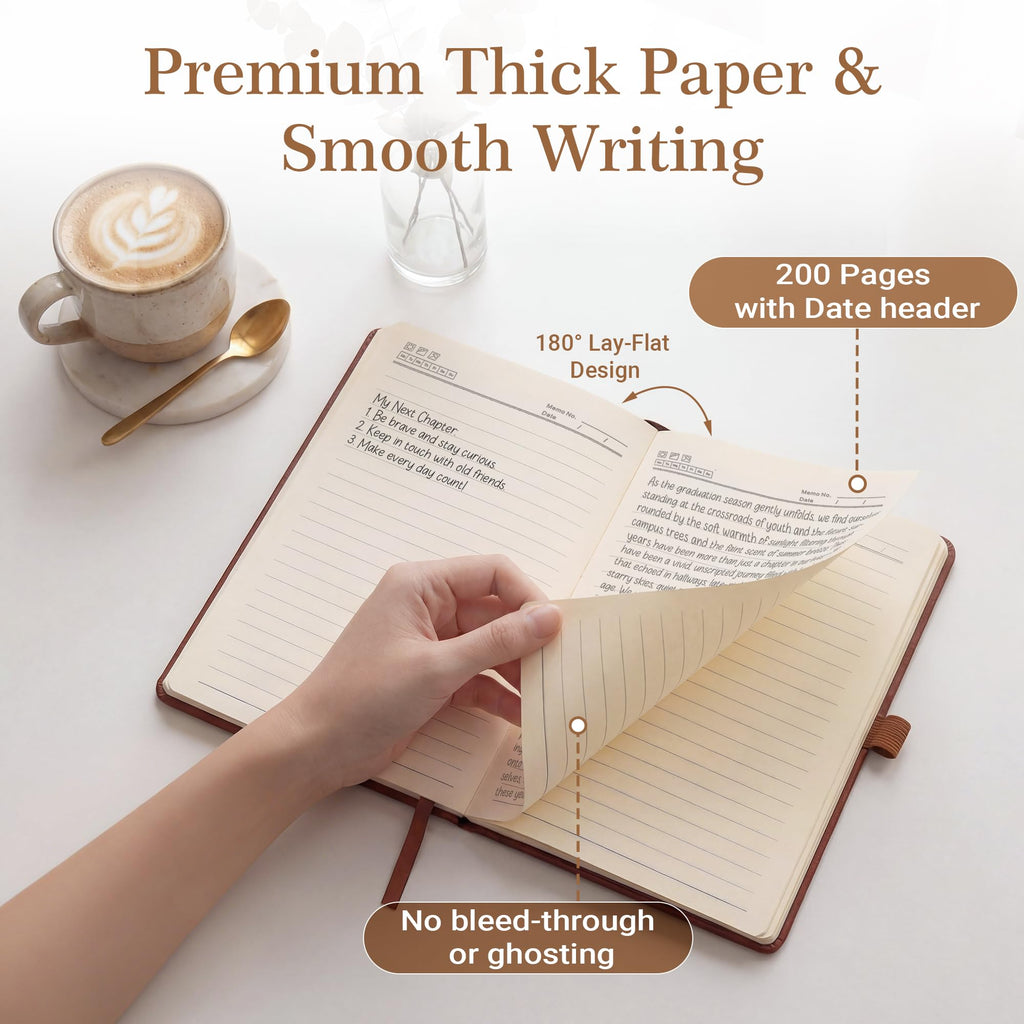 Engraved Leather Journal Graduation Gifts for Her Him, 200 Pages Refillable Journal with Photo Cover & Built-in Pocket & Pen, 2026 High School College Masters Degree Phd Nurse Inspirational Congratulations Gifts