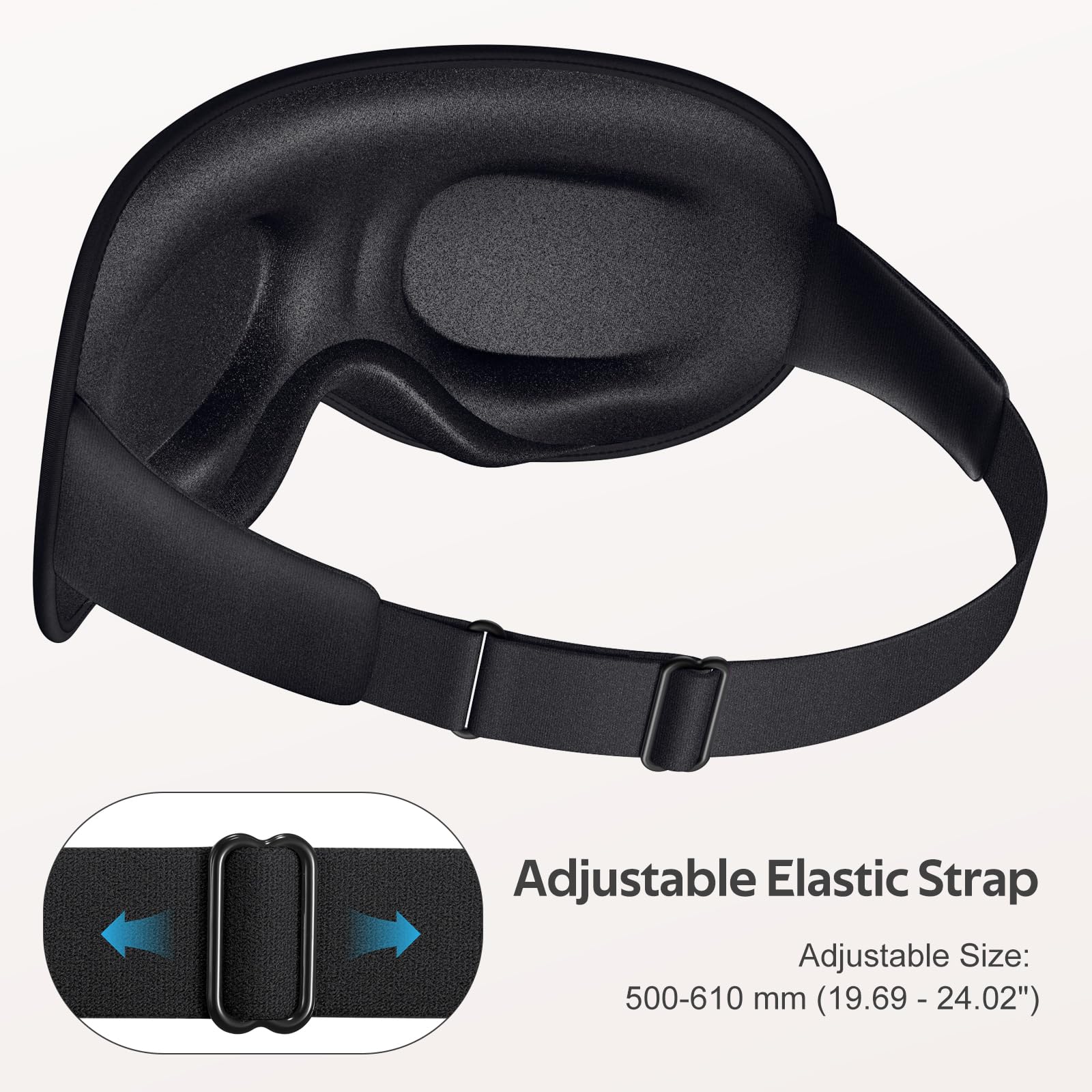 Vynix Sleep Mask for Men Women - 100% Blackout Eye Masks for Sleep - 3D Soft Sleeping Mask for Side Sleepers - Zero Pressure Lash Extensions Eye Cover Shade for Airplane Travel Essentials