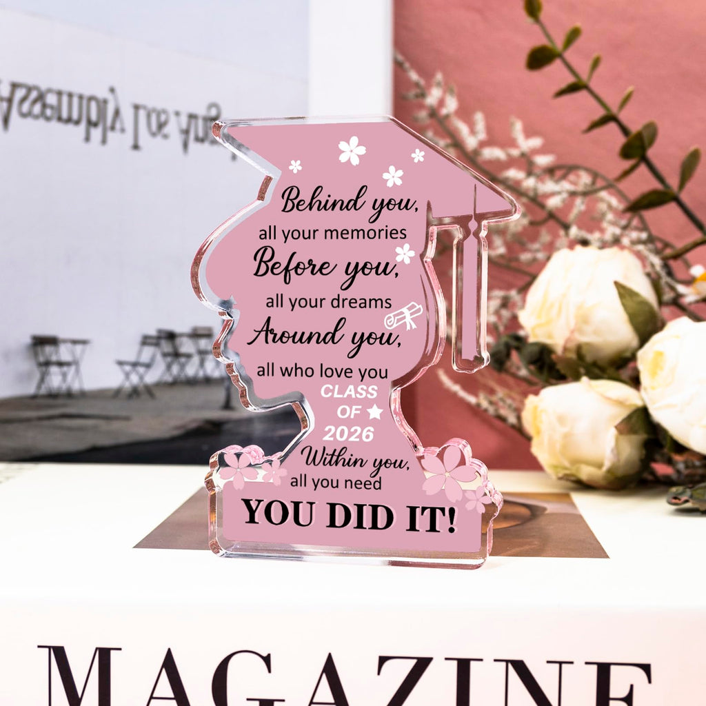 Graduation Decorations 2026 Class Of 2026 Graduation Gifts For Her College University College Middle Graduate Gifts For Women Personalized Acrylic Plaque Inspirational Decor Senior Keepsake