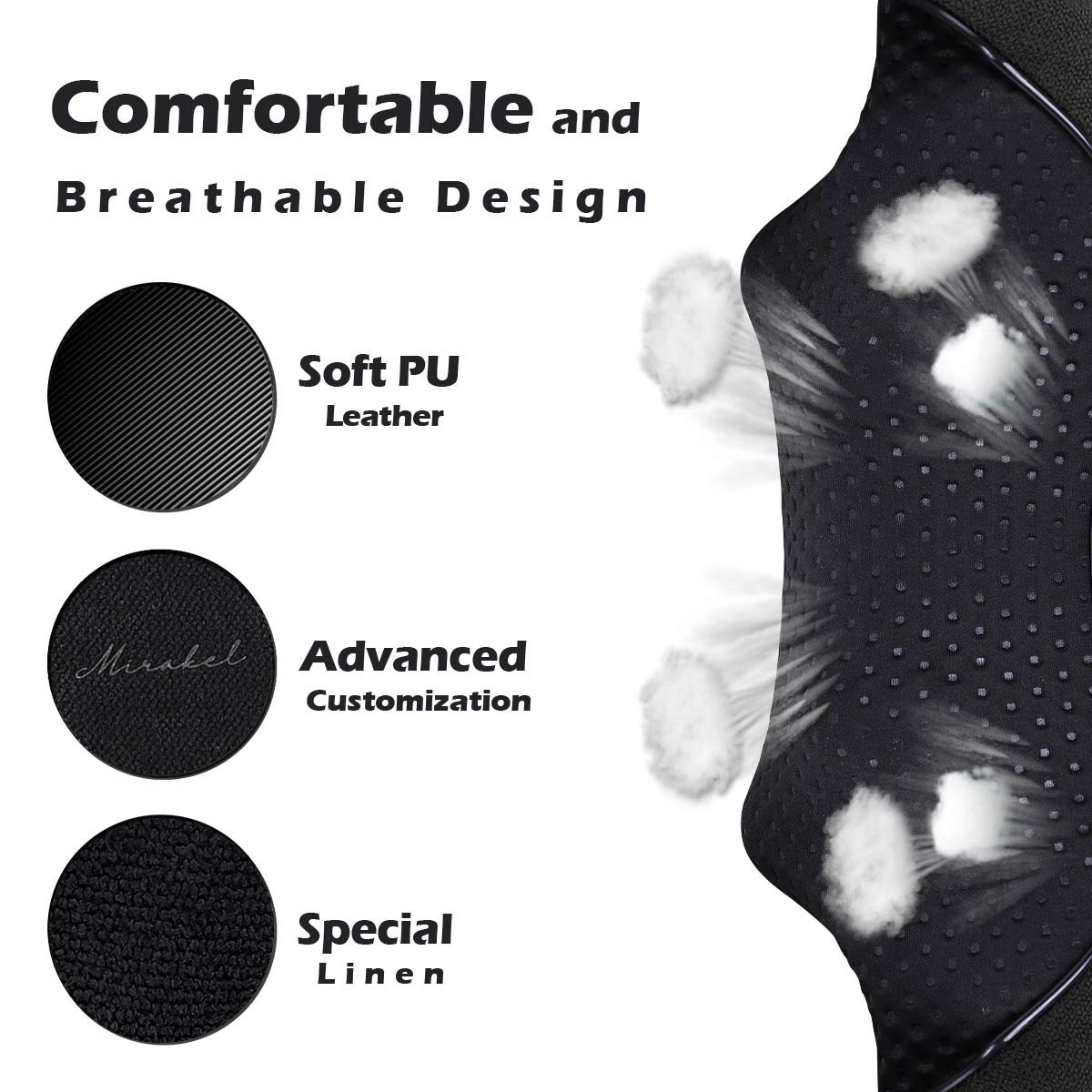 Mirakel Neck Massager for Pain Relief Deep Tissue, Shiatsu Shoulder & Back Massager with Heat - Ergonomic Design Massage, Electric Kneading Whole Body Massager Christmas Gifts for Women, Men, Dad, Mom