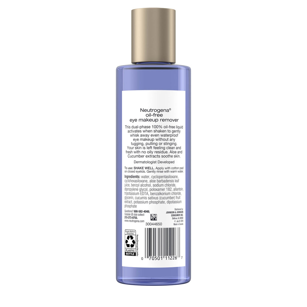 Neutrogena Gentle Oil-Free Eye Makeup Remover & Cleanser for Sensitive Eyes, Non-Greasy Makeup Remover, Removes Waterproof Mascara