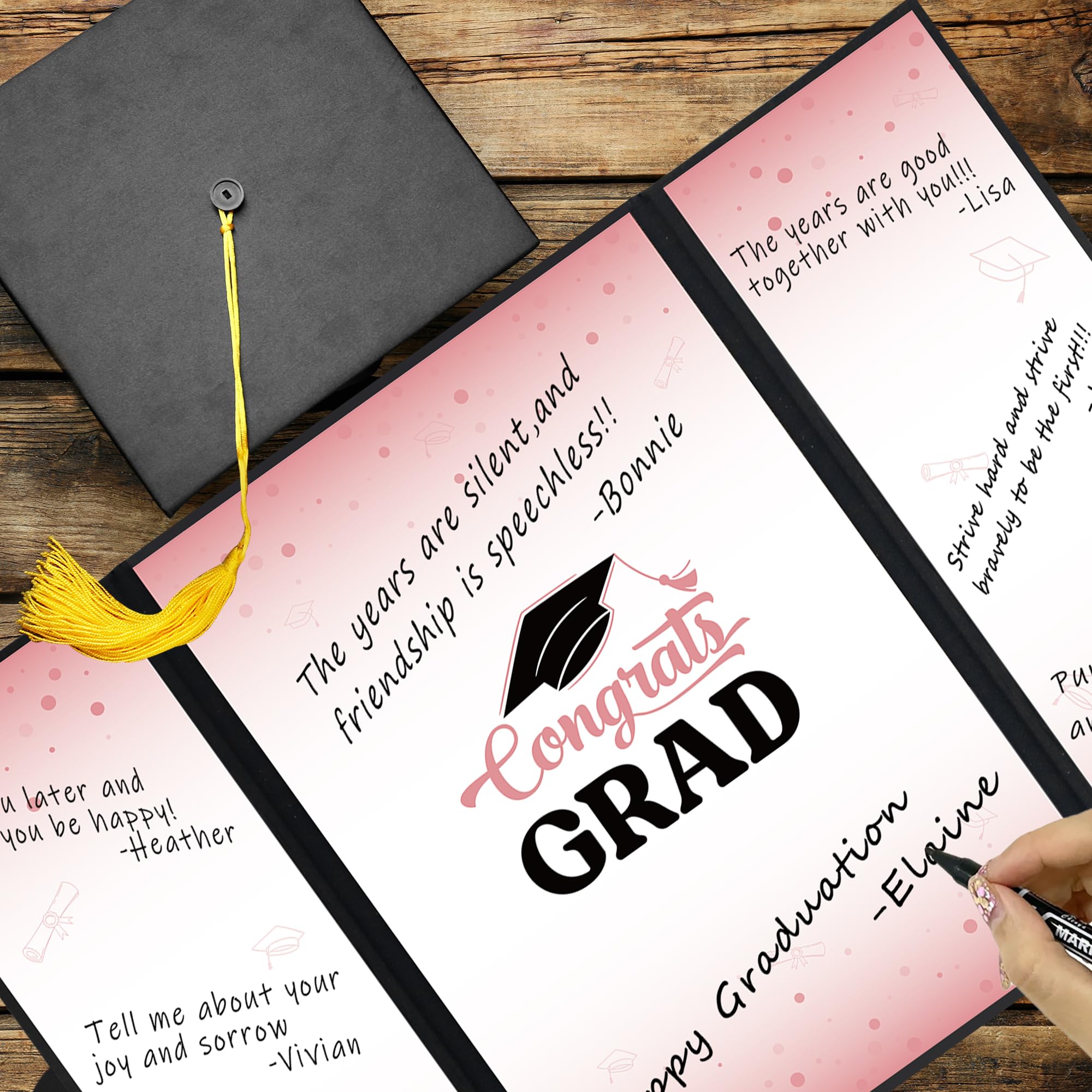 Vlipoeasn 2026 Graduation Party Decorations 2026 College/High School Graduation Decorations Party Supplies, Class of 2026 Congrats Grad Backdrop Banner Signature Book