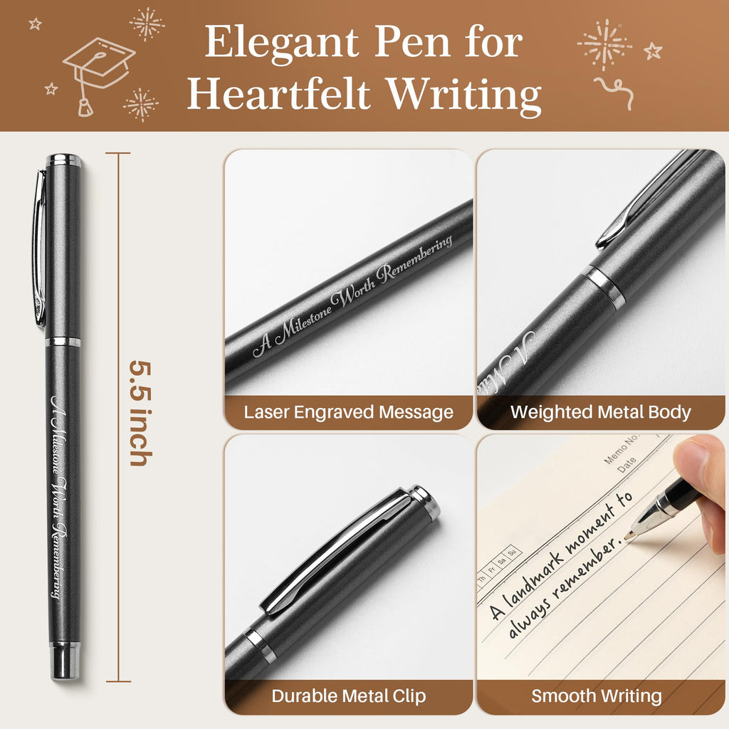 Engraved Leather Journal Graduation Gifts for Her Him, 200 Pages Refillable Journal with Photo Cover & Built-in Pocket & Pen, 2026 High School College Masters Degree Phd Nurse Inspirational Congratulations Gifts