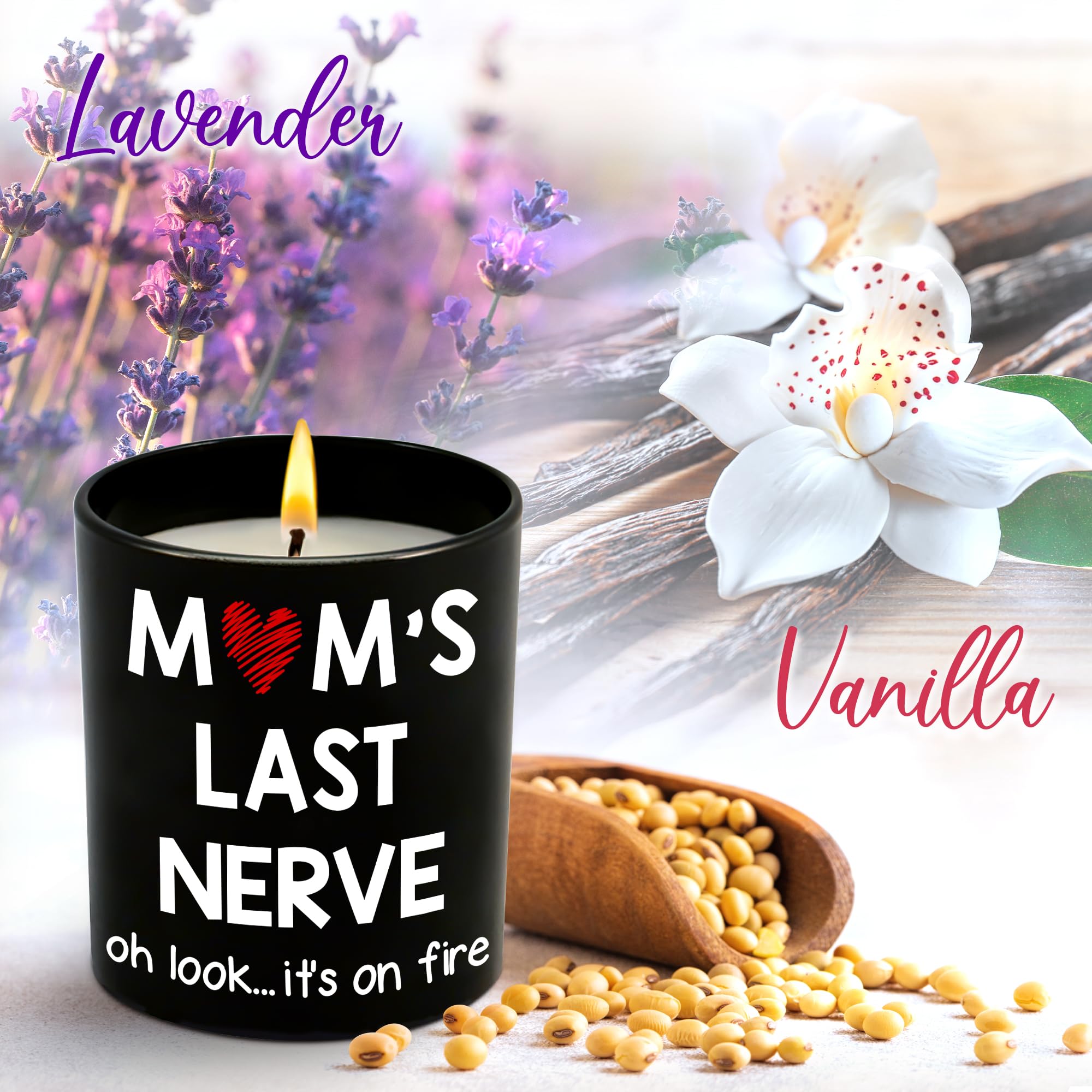 ARVEXO Birthday Mom Gifts from Daughter Son - Long Lasting Vanilla Lavender Candle 10 Oz - Birthday Christmas Funny Gifts for Stepmom Mother-in-Law Grandma
