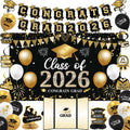 Vlipoeasn 2026 Graduation Party Decorations 2026 College/High School Graduation Decorations Party Supplies, Class of 2026 Congrats Grad Backdrop Banner Signature Book